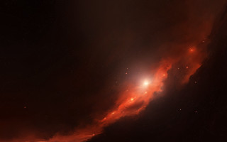 Red black sky bright light 2 - a few star free wallpaper