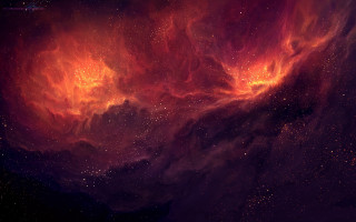 Colorful space scene large star - a colorful space scene free wallpaper