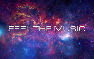 Space galaxy music poster 80s - white letter free wallpaper for desktop