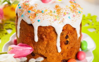 Easter cake sprinkles flowers food - white frosting free wallpaper