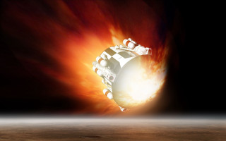 Space shuttle red black sky - a space shuttle free wallpaper