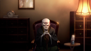 Man sitting chair room lamp - eishōsai chōki free wallpaper