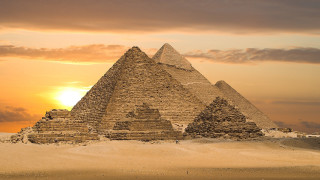 Pyramids sunset sand clouds egyptian - the sand free wallpaper