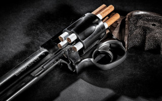 Gun hat surrealist sculpture smoke - a gun and a hat free wallpaper