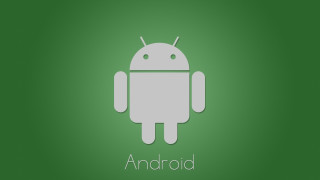 Green robot android gradient white - a white robot free wallpaper