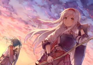 Anime characters swords clouds background - sword free wallpaper