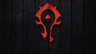 Red logo wooden wall black 4 - a red logo free wallpaper for desktop
