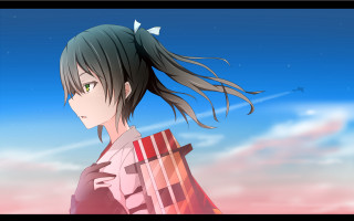 Girl long hair blue sky - aimitsu free wallpaper