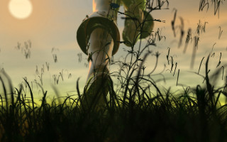 Bamboo forest sunset sky moon - tall free wallpaper