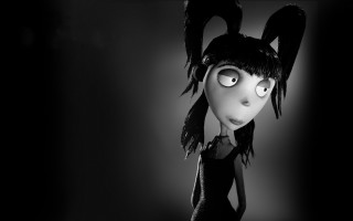 Black and white gothic girl - big eye free wallpaper