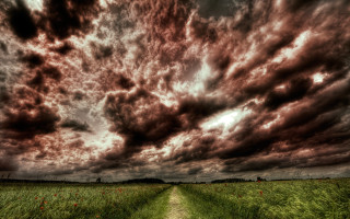 Dirt road field cloudy sky 4 - a dirt path free wallpaper