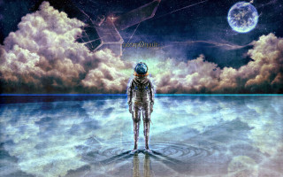 Space suit man moon star - a star above free wallpaper