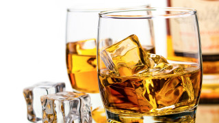 Whiskey glass ice bottles photorealism - chica macnab free wallpaper for desktop