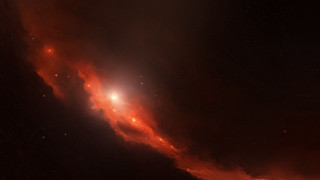 Red black sky bright light - free space wallpaper