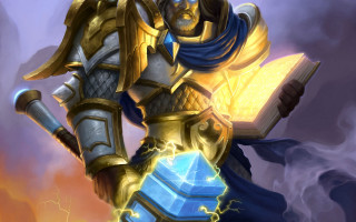 Armor sword book lightning purple - a man in armor holding free wallpaper