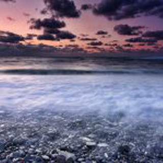 Beach rocks water sunset cloudy 2 - free beach wallpaper for tablet
