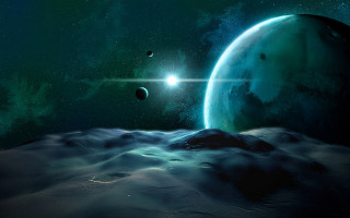 Planet star moonlight space aurora - a planet free wallpaper for desktop
