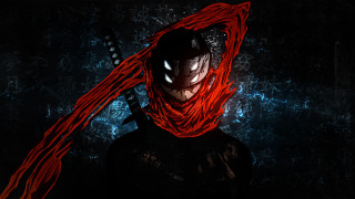 Bloody man knife starry sky - a bloody face free wallpaper for desktop