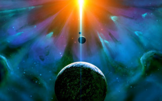 Space planet star bright star - a bright star in the background free wallpaper