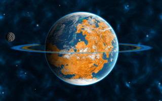 Planet ring constellation moon starry - alan bean free wallpaper