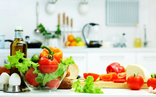 Vegetables egg bowl kitchen blurry - a sink free wallpaper