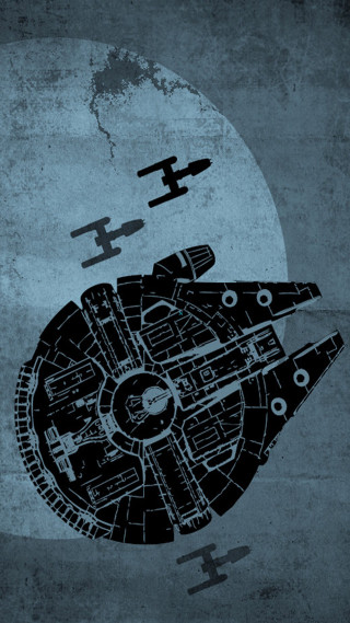 Star wars poster spaceship plane - free retro wallpaper for mobile