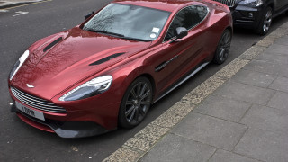 Red car black car road - the side of the road next free wallpaper