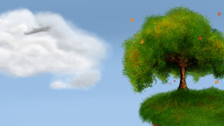 Tree plane island forest sky - a plane free wallpaper for desktop