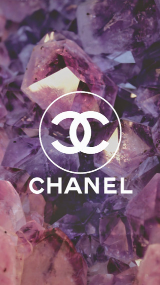 Chanel logo crystals rocks purple - constant free wallpaper for mobile