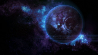 Large blue planet space stars - free space wallpaper for desktop