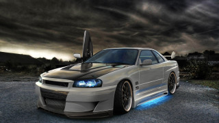 Car hood up rim lights - a hood free wallpaper