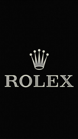 Rolex logo black background crown - silver free wallpaper for mobile