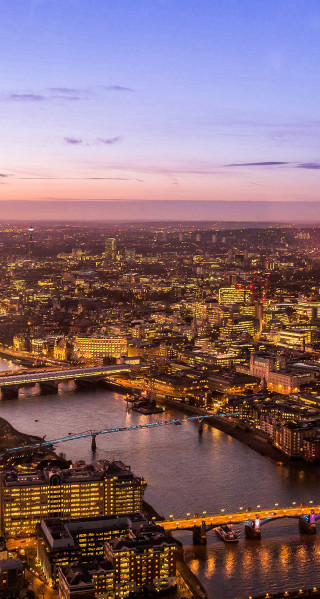 Cityscape river bridge night dusk - free city wallpaper for mobile
