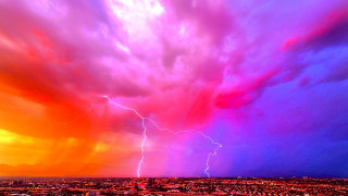 Colorful sky lightning city matte - colorful cloud free wallpaper