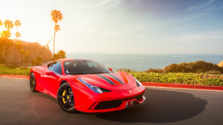 Red sports car ocean palm 2 - bernardo cavallino free wallpaper for desktop