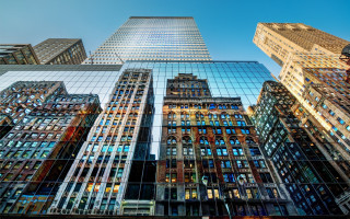 Nyc glass reflection skyscrapers cityscape - free architecture wallpaper for desktop