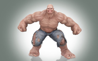 Muscular bald man torn jeans - benjamin marra free wallpaper