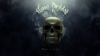 Skull candle smoke gothic birthday - a candle free wallpaper