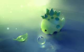 Green toy blue nose leaf - free rain wallpaper