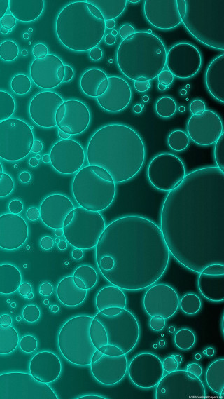 Green background bubbles different sizes - bubble free wallpaper for mobile