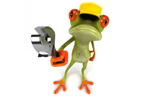Frog hat scissors wrench digital - art informel free wallpaper