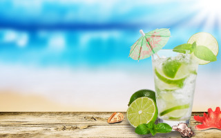 Mojito lime umbrella beach wooden - aquirax uno free wallpaper