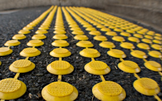 Yellow cookies black ground yellow 2 - carol bove free wallpaper