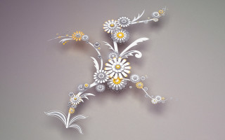 Clock flower design white yellow - behance hd free wallpaper