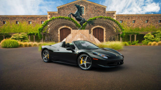 Black sports car neoclassic statue - top of it free wallpaper