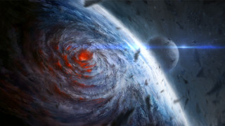 Red blue swirl black hole - chris cold free wallpaper for desktop