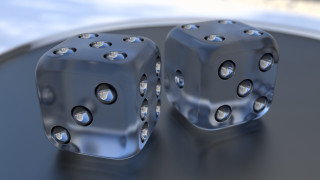 Two dices table sky reflection - the surface free wallpaper