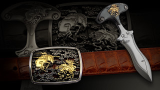 Sword dragon lion gold cloisonnism - decorated free wallpaper