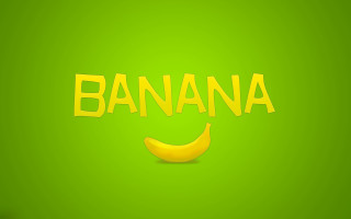 Banana smile shape yellow text - a banana free wallpaper for desktop