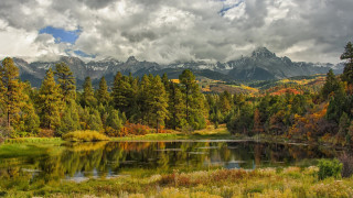 Lake mountains forest clouds sky - cloud above free wallpaper for desktop